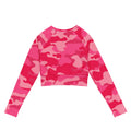 "Flourish." Recycled Long-Sleeve Crop Top - Pink Camouflage - The Flourish Shop