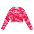 "Flourish." Recycled Long-Sleeve Crop Top - Pink Camouflage - The Flourish Shop