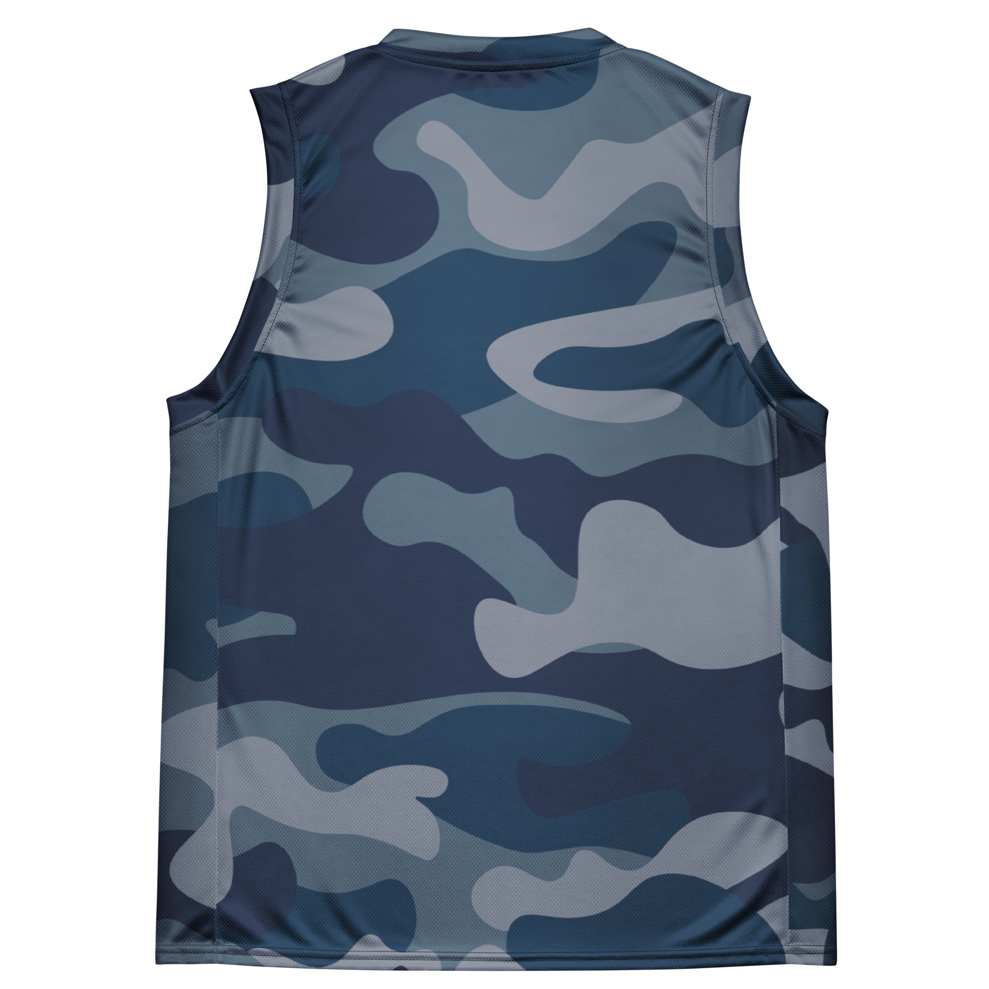 Flourish. Recycled Unisex Basketball Jersey - Blue Camoflauge - The Flourish Shop