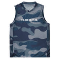 Flourish. Recycled Unisex Basketball Jersey - Blue Camoflauge - The Flourish Shop