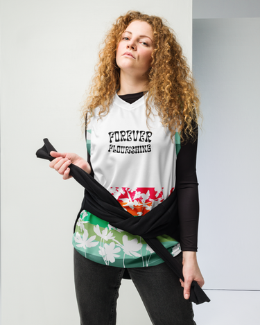 "Forever Flourishing" Beachcomber Recycled Unisex Basketball Jersey - The Flourish Shop