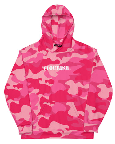 "Flourish." Unisex Hoodie - Pink Camouflage - The Flourish Shop