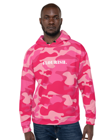 "Flourish." Unisex Hoodie - Pink Camouflage - The Flourish Shop