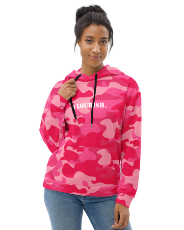 "Flourish." Unisex Hoodie - Pink Camouflage - The Flourish Shop