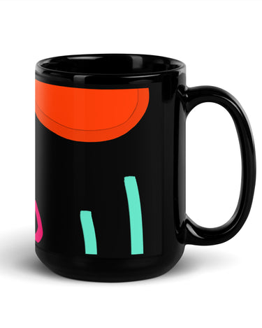 "January Dance" Black Glossy Mug - The Flourish Shop