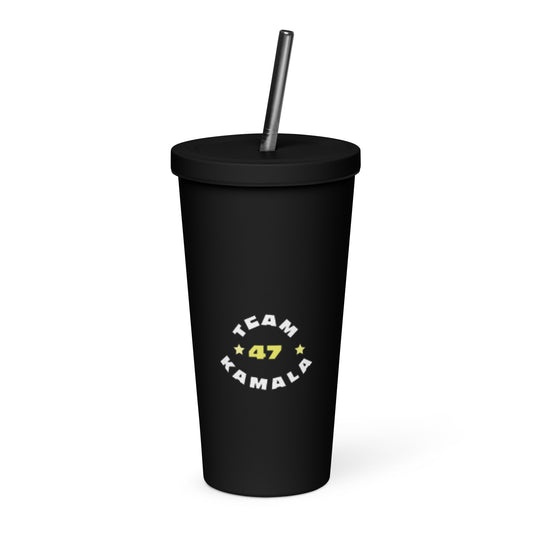 "Team Kamala" Insulated Tumbler with a Straw