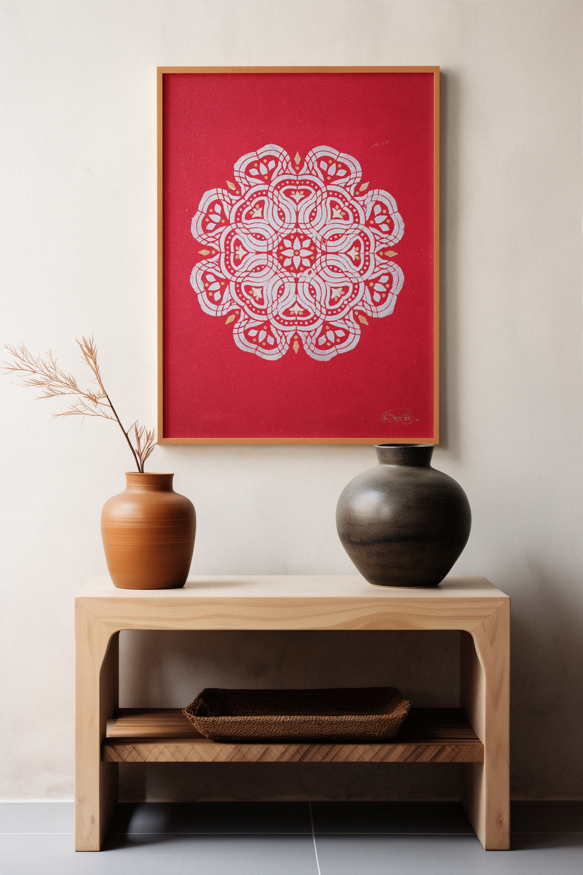 "Red Elephant" (24" x 36" Framed) - The Flourish Shop