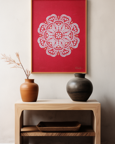 "Red Elephant" (24" x 36" Framed) - The Flourish Shop