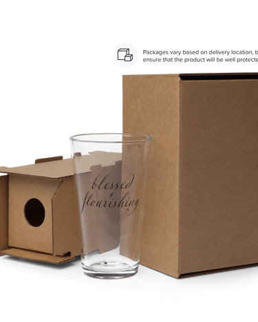 "Blessed + Flourishing" Shaker Pint Glass - The Flourish Shop